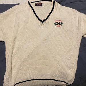 Vintage University of Michigan V Neck Sweater